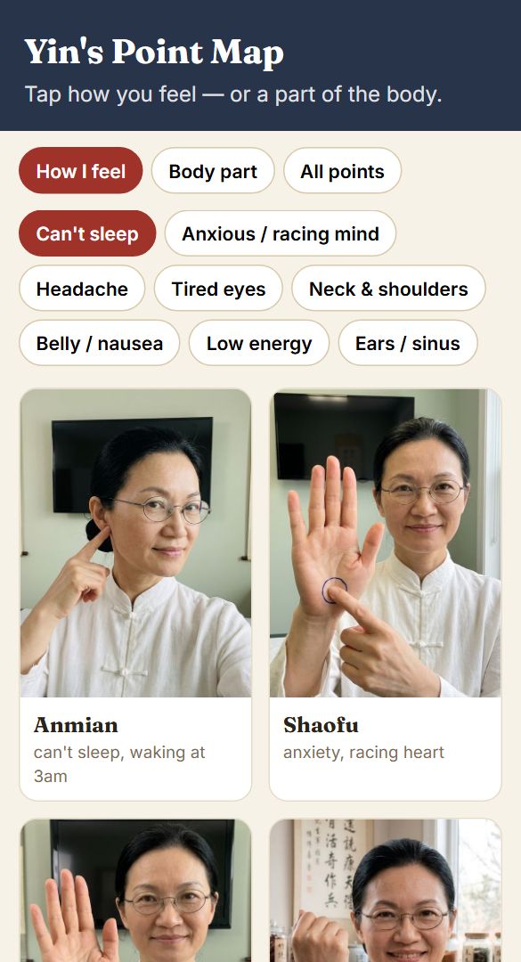 The interactive point map on a phone